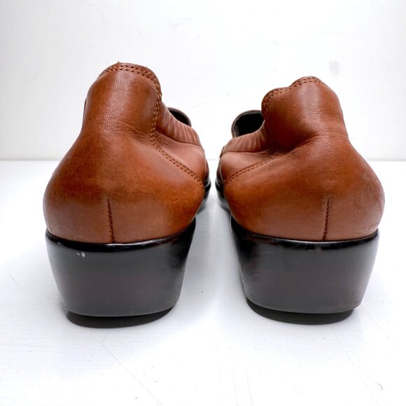 SAS Weave Wedge Comfort Non Slip Leather Moccasin Loafers Womens 9.5 M Brown - Picture 3 of 9